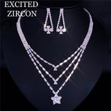 EPibuss Women Zircon Rhinestone  Earrings and Necklace Jewelry Set of Bride Bridesmaid