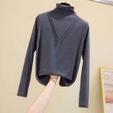 EPibuss Women Turtleneck Autumn /Winter Cotton Tshirt