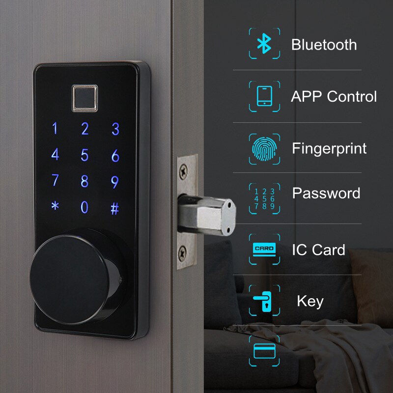 EPibuss Smart Lock Keyless Entry Bluetooth Tuya Lock With Fingerprint Reader Touch Screen