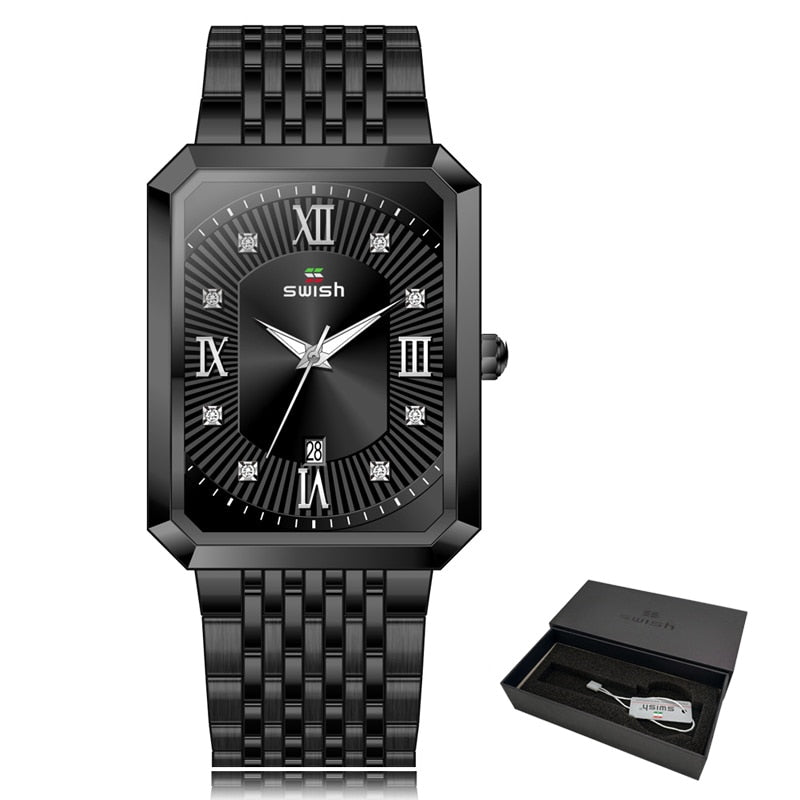 EPibiuss Rectangular  Fashion Steel Bracelet Quartz Watches