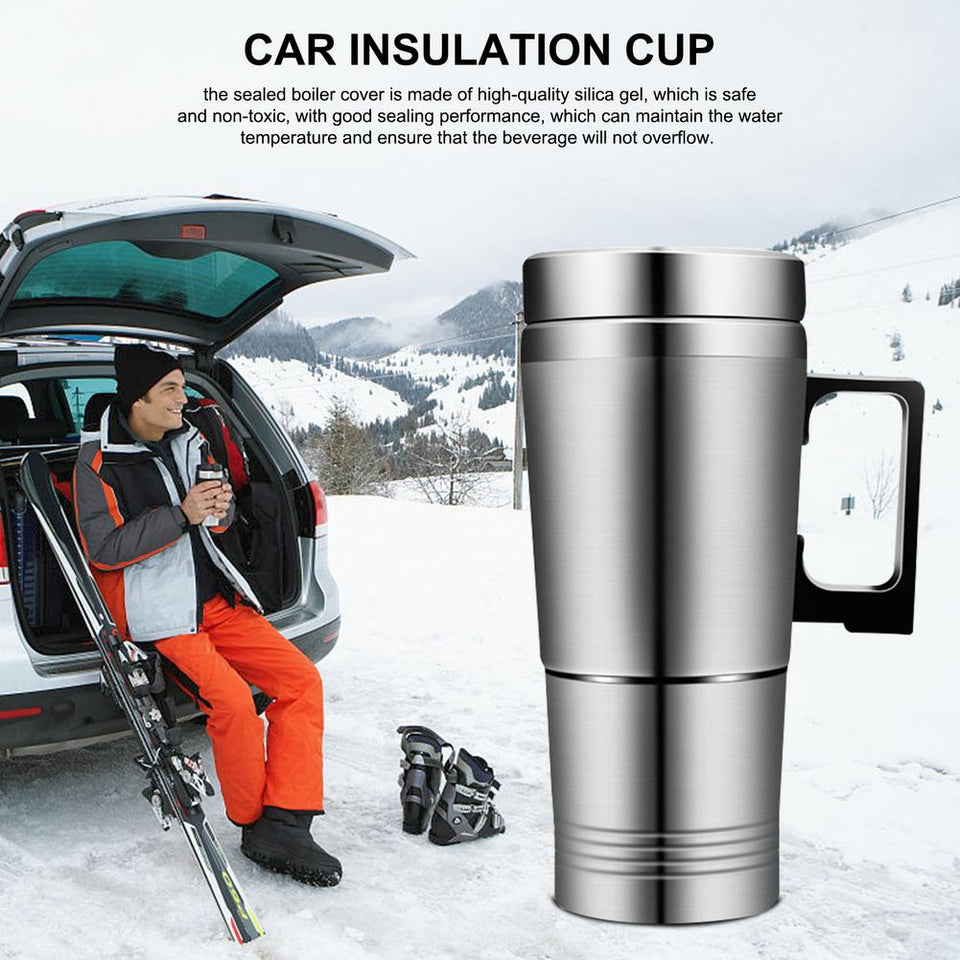 EPibuss 12V/24V Stainless Steel  Vehicle, Camping, Travel  Water Coffee Heating Kettle