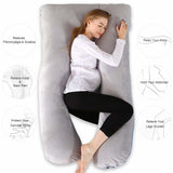 EPibuss Side Sleeper Maternity Sleeping Support U Shape 100% Cotton Full Body Pillow for Pregnant Women