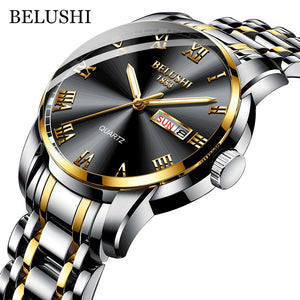 EPibuss Men Stainless Steel Business Clock Waterproof Luminous Watches