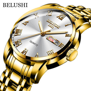 EPibuss Men Stainless Steel Business Clock Waterproof Luminous Watches