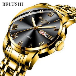 EPibuss Men Stainless Steel Business Clock Waterproof Luminous Watches