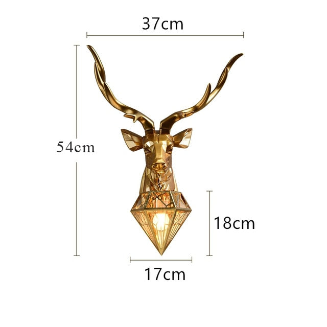 EPibuss Deer Head Wall Light Living Room Bedroom Aisle Background Wall  Decor