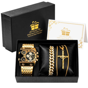 EPibuss Luxury Men Quartz Jewelry set