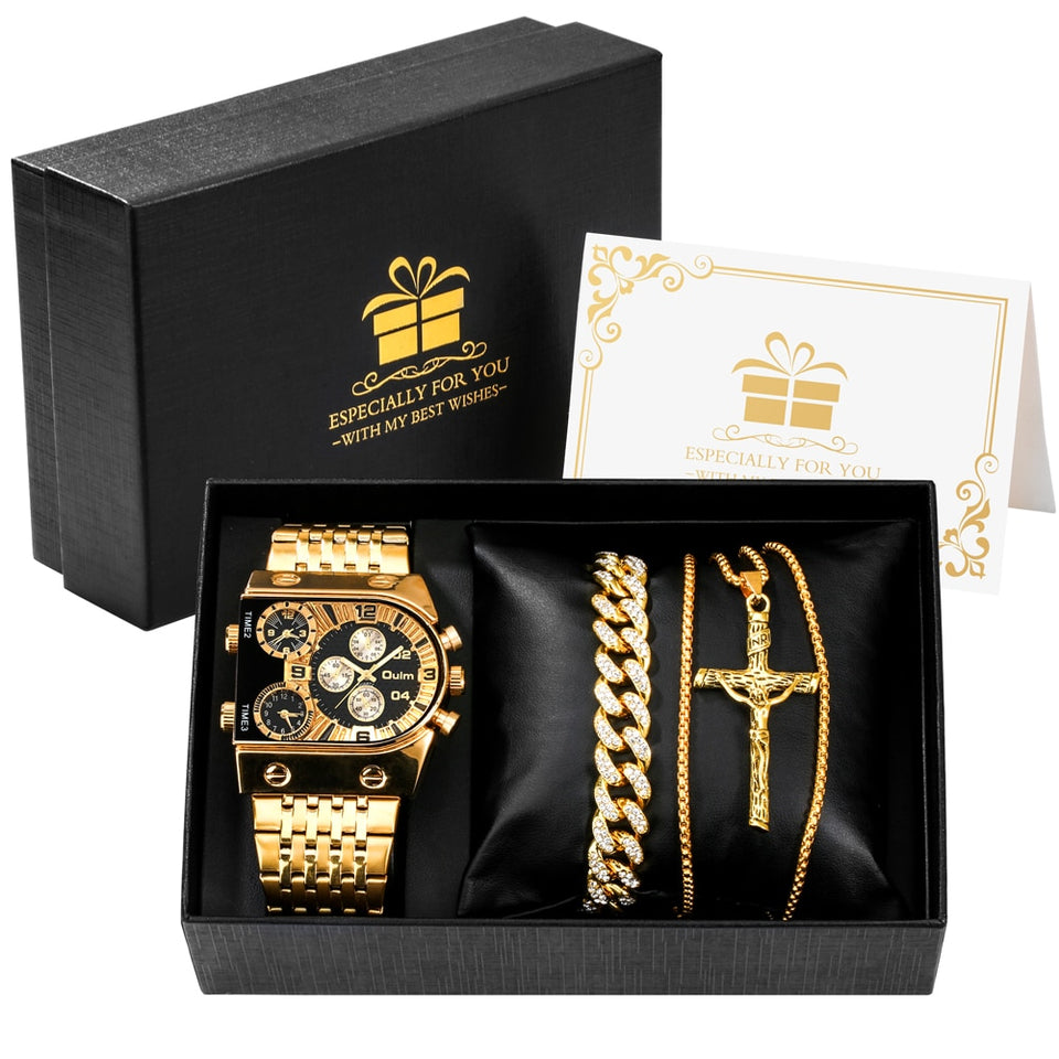 EPibuss Luxury Men Quartz Jewelry set