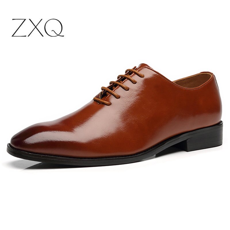 EPibuss Men Leather British Style Oxfords Solid Color Business, Wedding Elegant Wedding Shoes