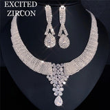 EPibuss Women Zircon Rhinestone  Earrings and Necklace Jewelry Set of Bride Bridesmaid