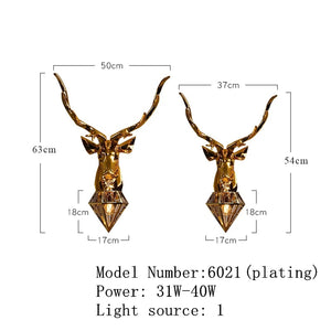 EPibuss Deer Head Wall Light Living Room Bedroom Aisle Background Wall  Decor