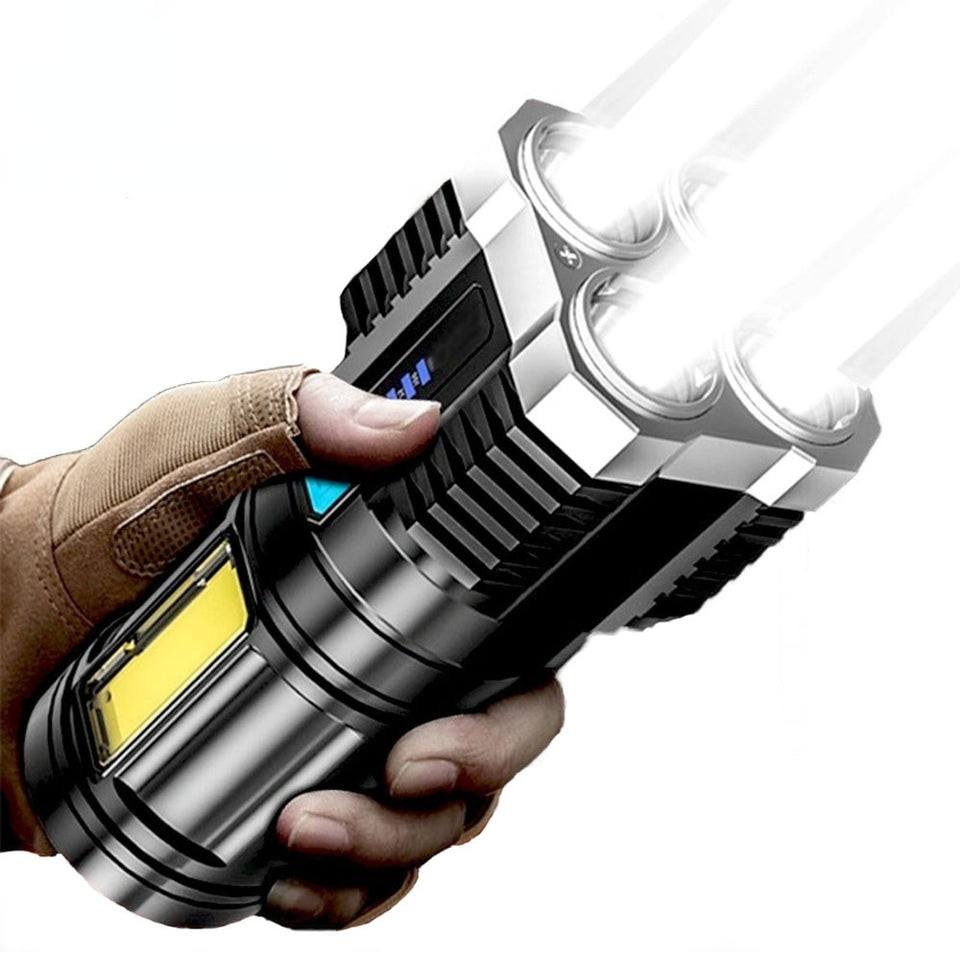 EPibuss Super Bright lighting Battery Operated Rechargeable Multi-function Led Long-range Flashlight