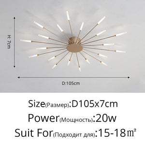 EPibuss Living Room Bedroom Modern Ceiling Chandelier Led Firework For Dining Room