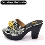 EPibuss Italian snake pattern platform women high heels matching handbags