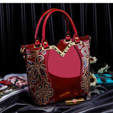 EPibuss AMELISH High Quality Patent Leather Flower Embroidery Diamond Luxury Bag for Women