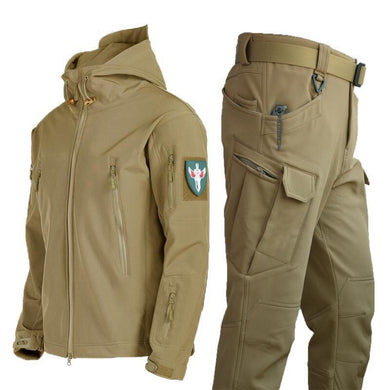 EPibuss Water/Windproof Thermal Military Men Winter Soft Shell Fleece Jacket +pants