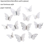 EPibuss 12pcs/lot Luminous  Colorful Butterflies Butterfly 3D Wall Sticker