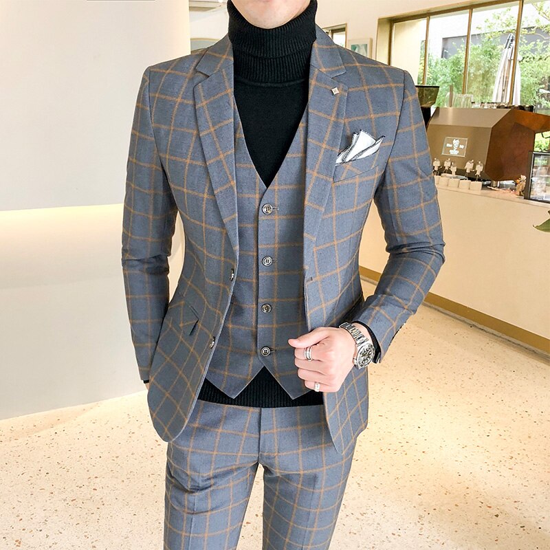 EPibuss Men Fashion 3pcs Set Business Suit