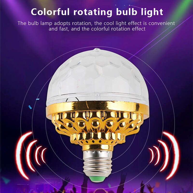 EPibuss Colorful Auto Rotating Lighting For Home Party KTV Disco DJ Ball Light