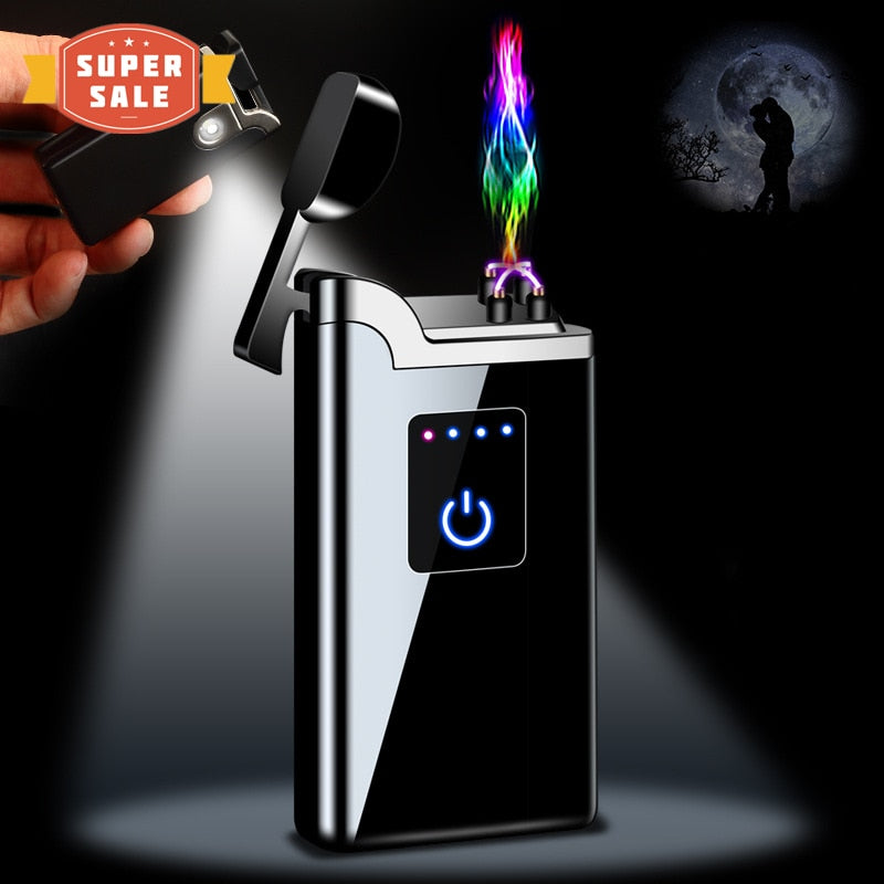 EPibuss Men New Dual Arc Lighter Windproof Flameless  Cigar Lighter