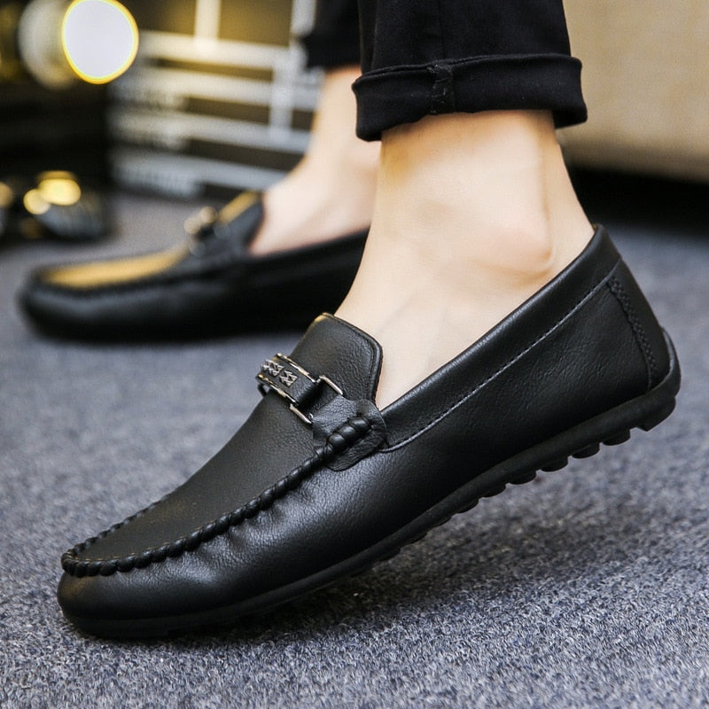 EPibuss Brand Shoes Men Classic Split Leather Loafers Casual Shoes