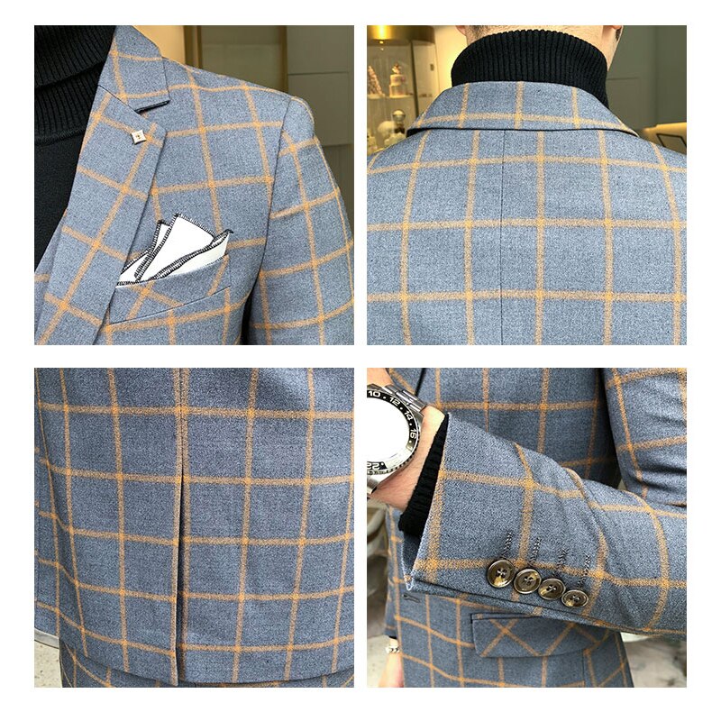 EPibuss Men Fashion 3pcs Set Business Suit