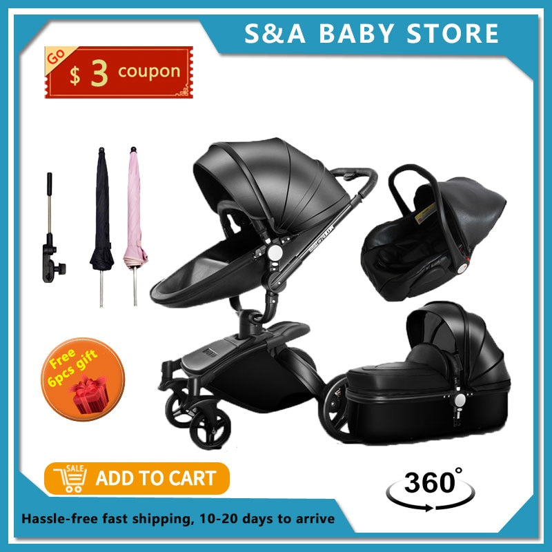 EPibuss Luxury Baby Stroller 3 in 1 with Car Seat