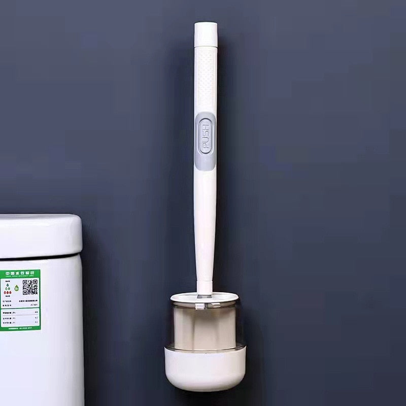 EPibuss Silicone Refillable Soap Dispensing Toilet Brush Holder Set