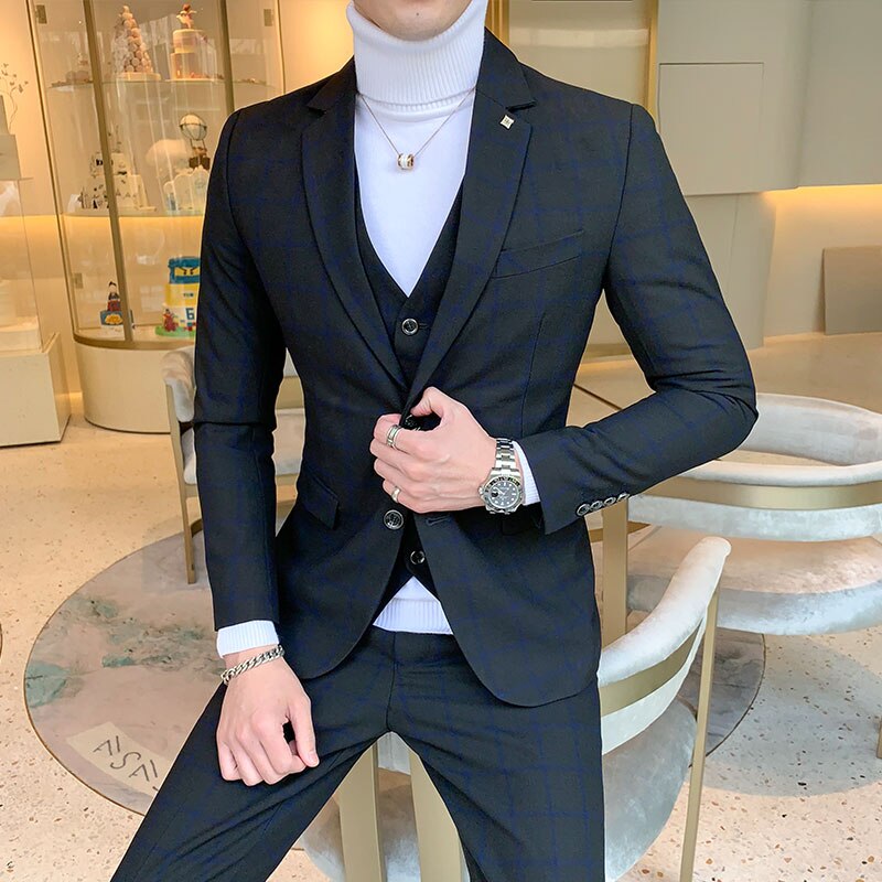 EPibuss Men Fashion 3pcs Set Business Suit