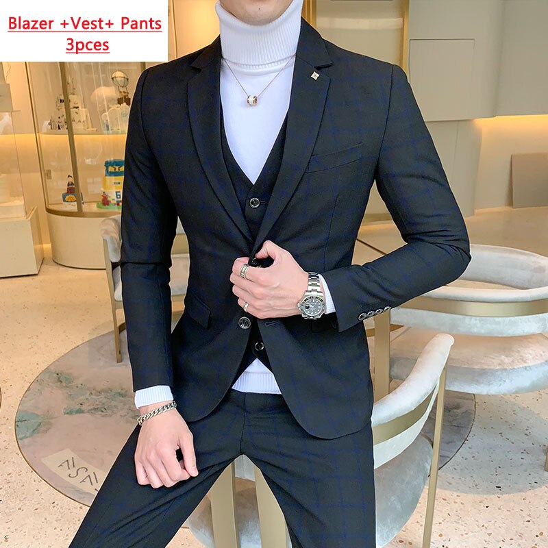 EPibuss Men Fashion 3pcs Set Business Suit