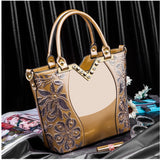 EPibuss AMELISH High Quality Patent Leather Flower Embroidery Diamond Luxury Bag for Women