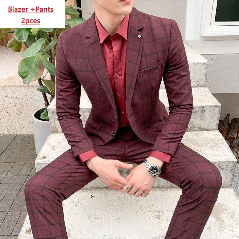 EPibuss Men Fashion 3pcs Set Business Suit