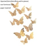 EPibuss 12pcs/lot Luminous  Colorful Butterflies Butterfly 3D Wall Sticker