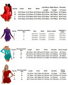 EPibuss Costume Long Sleeve Latin Ballet Stage Dance Gymnastics Leotard Dress