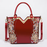 EPibuss AMELISH High Quality Patent Leather Flower Embroidery Diamond Luxury Bag for Women