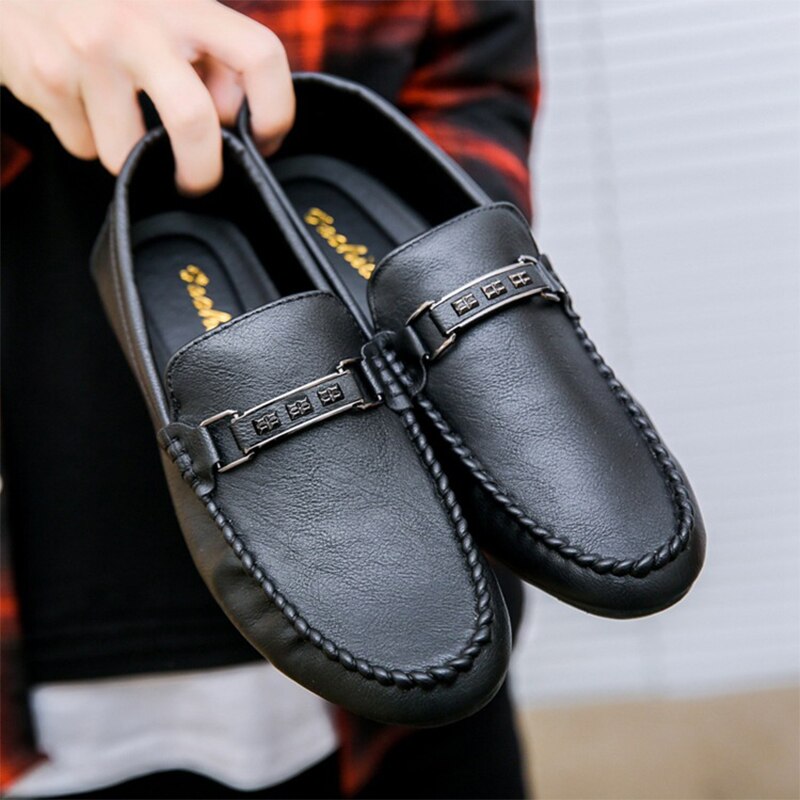 EPibuss Brand Shoes Men Classic Split Leather Loafers Casual Shoes
