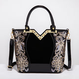 EPibuss AMELISH High Quality Patent Leather Flower Embroidery Diamond Luxury Bag for Women