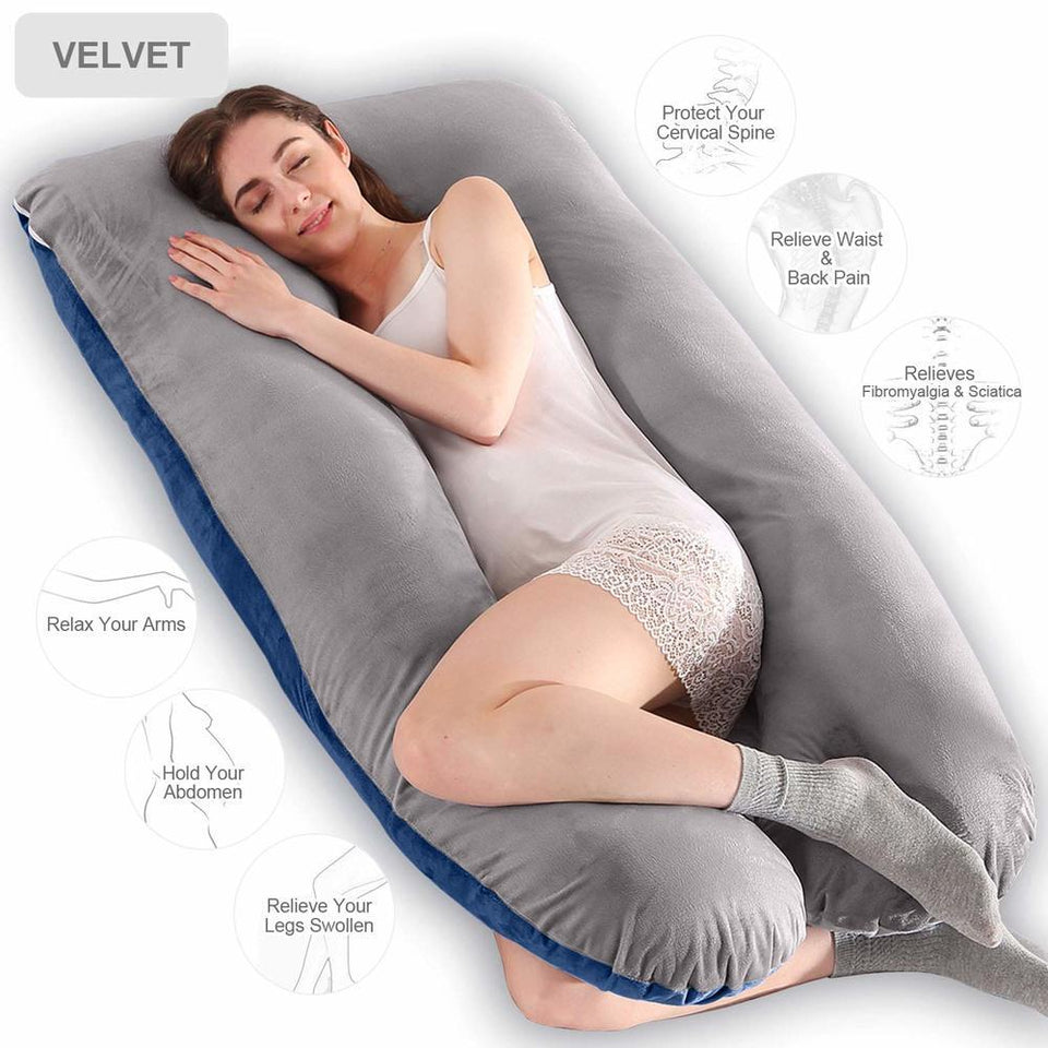 EPibuss Side Sleeper Maternity Sleeping Support U Shape 100% Cotton Full Body Pillow for Pregnant Women