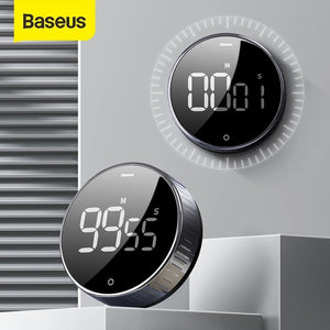 EPibuss Baseus Magnetic Kitchen Digital Timer Manual Countdown Alarm Clock For Cooking Shower Study