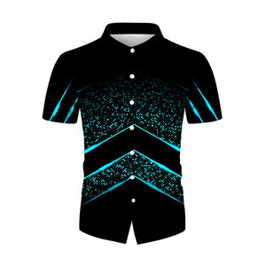 EPibuss Men Summer Casual Buttoned  Print Short Sleeve Shirt