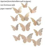 EPibuss 12pcs/lot Luminous  Colorful Butterflies Butterfly 3D Wall Sticker