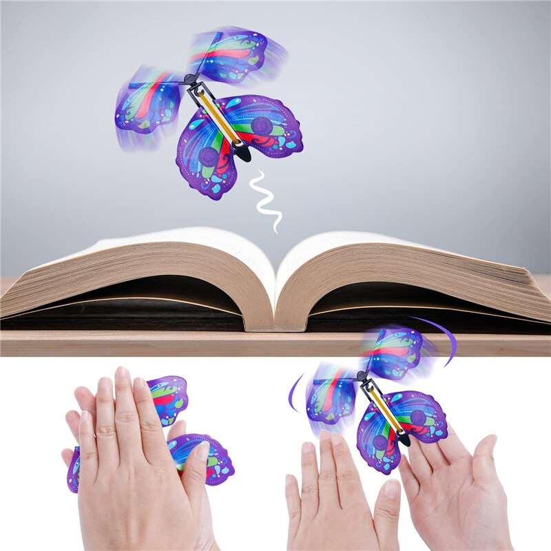 EPibuss Magic Fairy Flying Butterfly Rubber Band Funny Gift for Wedding Birthday Party