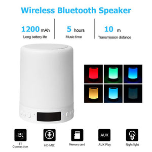 EPibuss Creative Wireless Bluetooth Speaker Touch LED Colorful Night Light