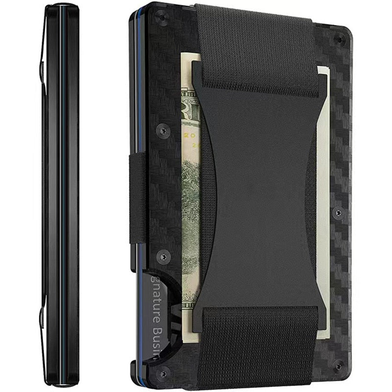 EPibuss Men Slim Ridge Luxury Aluminum Carbon Wallets