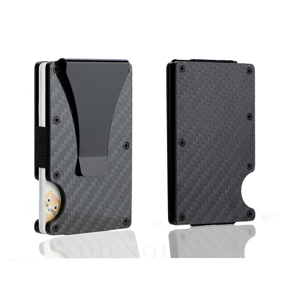 EPibuss Men Slim Ridge Luxury Aluminum Carbon Wallets