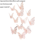 EPibuss 12pcs/lot Luminous  Colorful Butterflies Butterfly 3D Wall Sticker