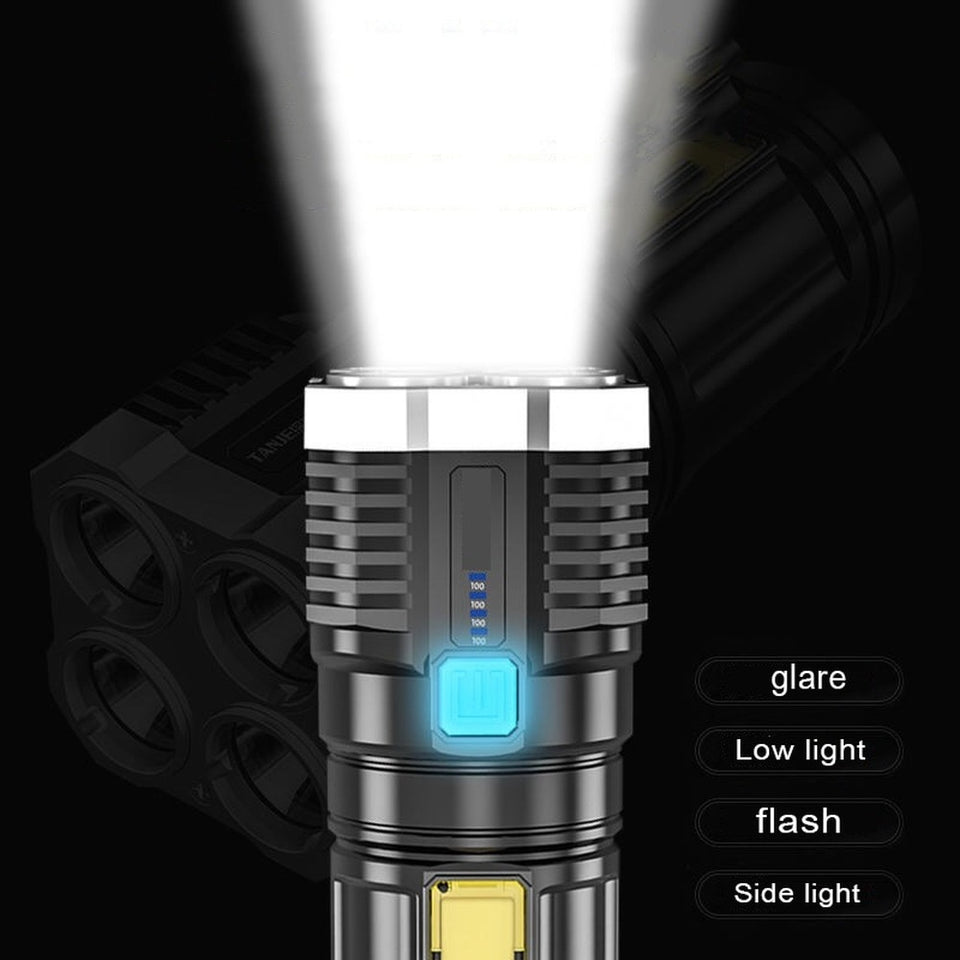 EPibuss Super Bright lighting Battery Operated Rechargeable Multi-function Led Long-range Flashlight