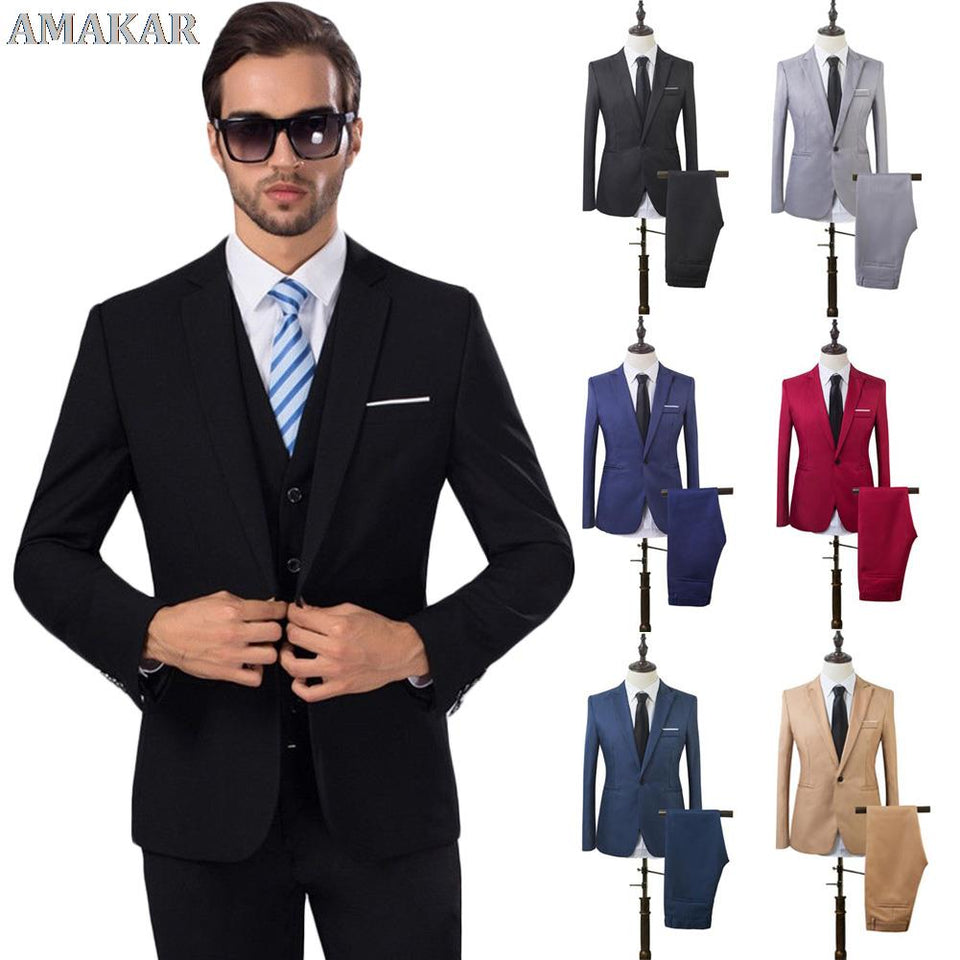 EPibuss Men Business Slim Fit Fashion Formal Suits